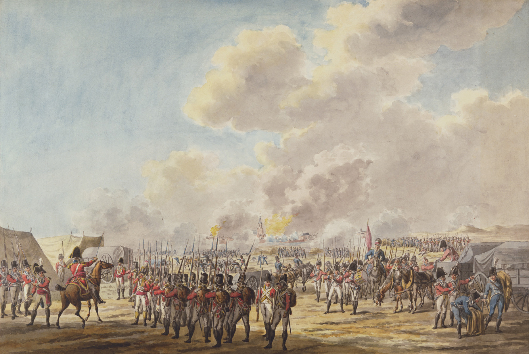 Beleg van Vlissingen door Jan Anthonie Langendijk (1780-1818) - Engelse Expeditie Walcheren Campaign Veere 1809